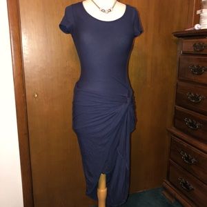 Navy blue high low dress